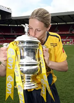 Kelly Smith with the FA Cup: Arsenal's Victory in the Women's FA Cup Final (2007)