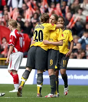 Arsenal Ladies V Charlton - FA Cup Final 2006-07 Prints: Kelly Smith and Gemma Davison: Double Trouble - Arsenal's Fourth Goal Celebration in FA Cup Final Victory