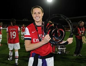 Images Dated 10th October 2012: Kelly Smith Lifts the FA WSL Continental Cup: Arsenal Ladies FC Triumph Over Birmingham City