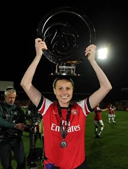 Images Dated 10th October 2012: Kelly Smith Lifts the WSL Continental Cup: Arsenal's Historic Victory over Birmingham City