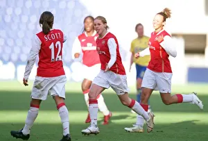 Kelly Smith's Double: Arsenal Ladies Celebrate Semi-Final Goals vs. Brondby IF
