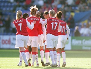 Kelly Smith's Historic Goal: Arsenal Ladies Celebrate First Goal Against Brondby IF in UEFA Women's Cup Semi-Final