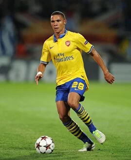 Images Dated 18th September 2013: Kieran Gibbs in Action: Arsenal vs. Olympique Marseille, UEFA Champions League (2013)