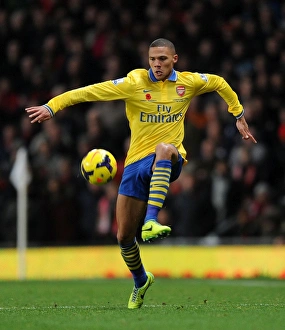 Manchester United V Arsenal 2013-14 Prints: Kieran Gibbs in Action: Arsenal vs. Manchester United, Premier League 2013-14