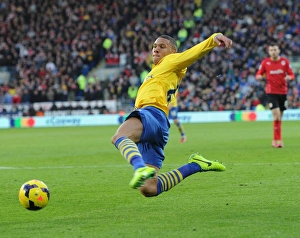 Cardiff City V Arsenal 2013-14 Prints: Kieran Gibbs in Action: Cardiff City vs. Arsenal, Premier League 2013-14