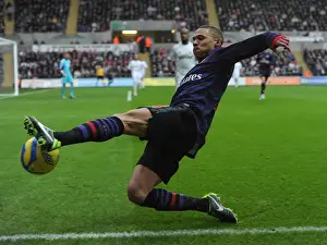Swansea V Arsenal - FA Cup 3rd Rd 2012-13 Prints: Kieran Gibbs in Action: FA Cup 3rd Round - Swansea vs Arsenal (2012-13)