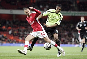 Images Dated 11th November 2008: Kieran Gibbs (Arsenal) Antonio Valencia (Wigan)