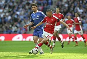 Arsenal v Chelsea FA Cup 2008-09 Collection: Kieran Gibbs (Arsenal) Branislav Ivanovic (Chelsea)