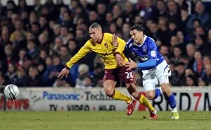 Ipswich Town v Arsenal Carling Cup 2010-11 Collection: Kieran Gibbs (Arsenal) Carlos Edwards (Ipswich). Ipswich Town 1: 0 Arsenal