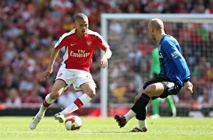Arsenal v Middlesbrough 2008-09 Collection: Kieran Gibbs (Arsenal) Didier Digard (MIddlesbrough)