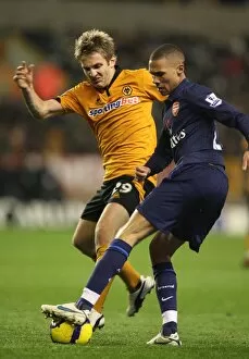 Wolverhampton Wanderers v Arsenal 2009-10 Collection: Kieran Gibbs (Arsenal) Kevin Doyle (Wolves)