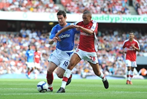 Arsenal V Portsmouth 2009-10 Prints: Kieran Gibbs (Arsenal) Kevin Nugent (Portsmouth)