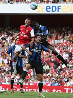 Arsenal V Inter Milan 2007-08 Prints: Kieran Gibbs (Arsenal) Mario Burwuah (Inter)