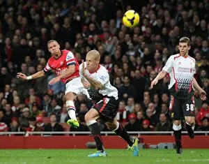 Kieran Gibbs (Arsenal) Martin Skrtel (Liverpool). Arsenal 2: 0 Liverpool. Barclays Premier League