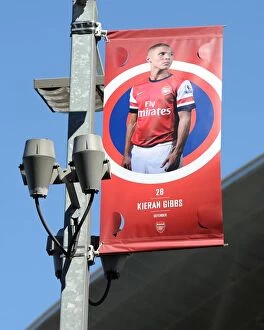 Images Dated 18th August 2012: Kieran Gibbs banner outside the stadium. Arsenal 0: 0 Sunderland. Barclays Premier League