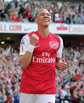 Kieran Gibbs celebrates scoring Arsenals 1st goal. Arsenal 3:0 Aston Villa Kieran Gibbs celebrates scoring Arsenals 1st goal. Arsenal 3:0 Aston Villa