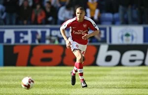 Images Dated 11th April 2009: Kieran Gibbs Dominant Performance: Arsenal Crush Wigan Athletic 4-1 in Premier League
