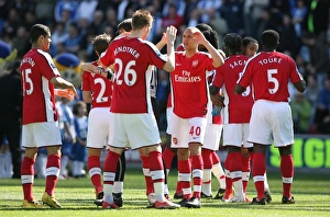 Images Dated 11th April 2009: Kieran Gibbs and Nicklas Bendtner (Arsenal)
