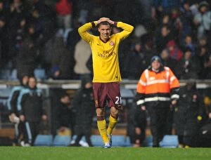 Images Dated 24th November 2012: Kieran Gibbs: Post-Match Reaction (Aston Villa vs. Arsenal, 2012-13 Premier League)