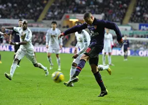 Swansea V Arsenal - FA Cup 3rd Rd 2012-13 Prints: Kieran Gibbs Scores the Second Goal: Swansea vs Arsenal - FA Cup Third Round