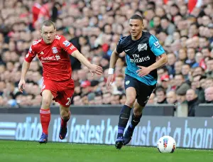 Liverpool V Arsenal 2011-12 Prints: Kieran Gibbs vs Jay Spearing: Battle at Anfield - Liverpool vs Arsenal