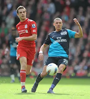 Liverpool V Arsenal 2011-12 Prints: Kieran Gibbs vs. Jordan Henderson: Intense Battle at Anfield - Liverpool vs