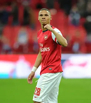 Arsenal V Wigan Athletic - FA Cup Semi Final 2014 Prints: Kieran Gibbs's Exultant Moment: Arsenal's FA Cup Semi-Final Victory over Wigan Athletic