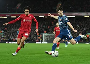 Liverpool V Arsenal Carabao Cup 21-22 Prints: Kieran Tierney vs. Trent Alexander-Arnold: Carabao Cup Semi-Final Showdown at Anfield