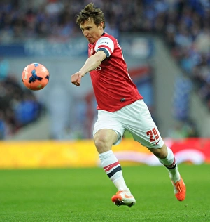Arsenal V Wigan Athletic - FA Cup Semi Final 2014 Prints: Kim Kallstrom in Action: Arsenal vs. Wigan Athletic, FA Cup Semi-Final, 2014