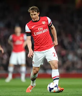 Kim Kallstrom (Arsenal). Arsenal 3: 1 West Ham United. Barclays Premier League. Emirates Stadium