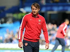 Images Dated 22nd March 2014: Kim Kallstrom Gears Up: Chelsea vs Arsenal, Premier League 2013-14