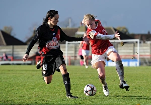 Images Dated 11th November 2010: Kim Little (Arsenal) Ana Rubio (Rayo). Arsenal Ladies 4: 1 Rayo Vallecano