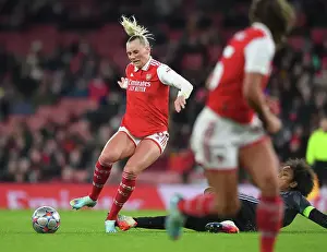 Arsenal Women V Olympique Lyonnais 2022-23 Prints: Kim Little's Unwavering Focus: Arsenal FC's Star Player in the Changing Room Before Arsenal vs