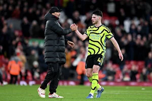 Liverpool v Arsenal 2023-24 Collection: Klopp and Rice Share a Moment: Liverpool vs. Arsenal, Premier League 2023-24