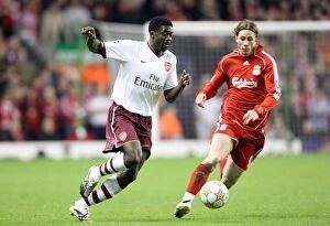 Images Dated 9th April 2008: Kolo Toure (Arsenal) Fernando Torres (Liverpool)