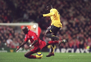 Images Dated 28th February 2006: Kolo Toure (Arsenal) Momo Sissoko (Liverpool). Liverpool 1: 0 Arsenal