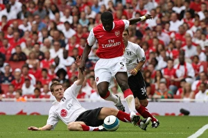 Toure Kolo Gallery: Kolo Toure (Arsenal) Steven Davies (Fulham)