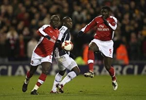 Images Dated 3rd March 2009: Kolo Toure & Bacary Sagna (Arsenal) Marc Antoine Fortune (West Brom)