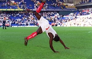 Kolo Toure celebrates by performing a back flip. Tottenham Hotspur v Arsenal