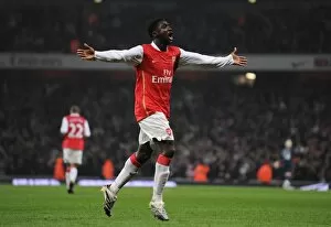 Images Dated 17th March 2008: Kolo Toure celebrates scoring the Arsenal goal