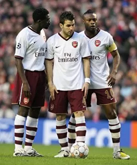 Liverpool v Arsenal - Champions League 2007-08 Collection: Kolo Toure, Cesc Fabregas and William Gallas (Arsenal)