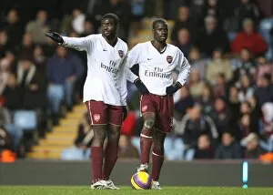 Aston Villa v Arsenal 2007-8 Collection: Kolo Toure and Emmanuel Eboue (Arsenal)