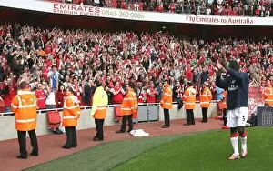 Images Dated 8th May 2007: Kolo Toure waves to the Bergkamp Gallery after the match