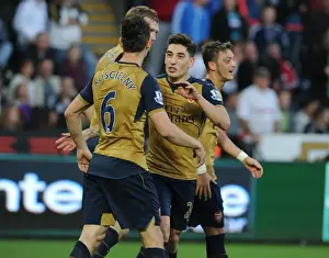 Swansea City V Arsenal 2015-16 Prints: Koscielny Scores Second Goal: Arsenal's Victory Celebration vs Swansea City (2015-16)