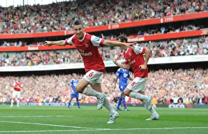 Arsenal V Bolton Wanderers 2010-11 Prints: Koscielny and Squillaci: Unforgettable Moment as Arsenal Scores First Goal Against Blackburn Rovers (4:1)