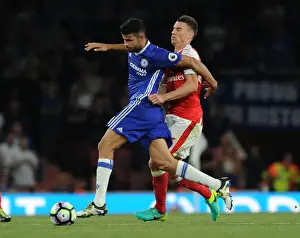 Arsenal V Chelsea 2016-17 Prints: Koscielny vs. Costa: A Premier League Battle at the Emirates