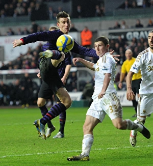 Swansea V Arsenal - FA Cup 3rd Rd 2012-13 Prints: Koscielny vs. Davies: A FA Cup Showdown