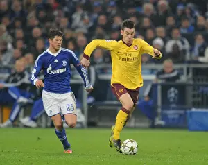 Schalke 04 V Arsenal 2012-13 Prints: Koscielny vs Huntelaar: Battle in the UEFA Champions League