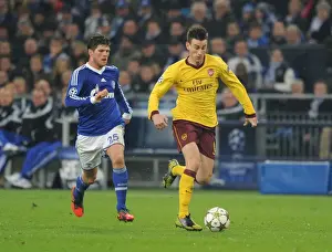 Schalke 04 V Arsenal 2012-13 Prints: Koscielny vs. Huntelaar: A Champions League Battle at the Veltins-Arena (Schalke 04 vs)
