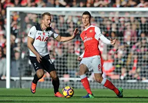 Arsenal V Tottenham Hotspur 2016-17 Prints: Koscielny vs. Kane: A Premier League Battle at the Emirates